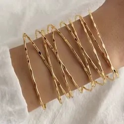 Bracelet Manchette Doré Ondulation Chic