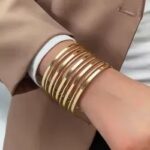 Bracelet Manchette Doré Multi-Éclat